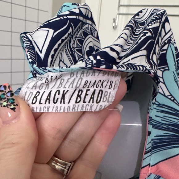 Black Bead Pink and Blue Patterned Dress - Picture 3 of 8